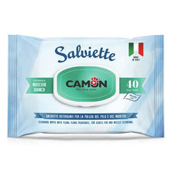 Salviette Camon Muschio Bianco per la cura del pelo di cani e gatti  40 pz