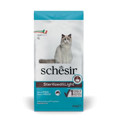 Schesir Sterilized & Light con Pesce Crocchette per gatto 1.5 kg