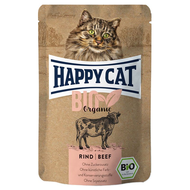 Fai scorta! Happy Cat Bio Buste 24 x 85 g Alimento umido per gatti
