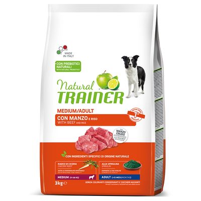 Natural Trainer Medium con Manzo, Riso e Ginseng Crocchette per cane