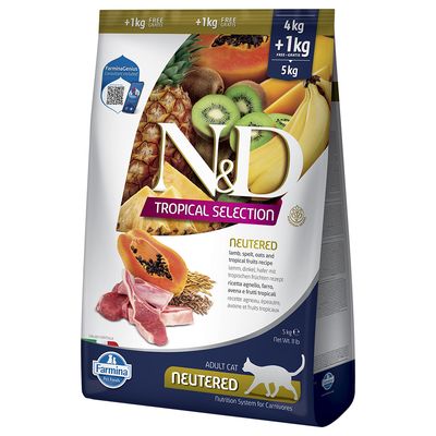 Farmina N&D Cat Tropical Selection Neutered con Agnello Crocchette gatto 5 kg