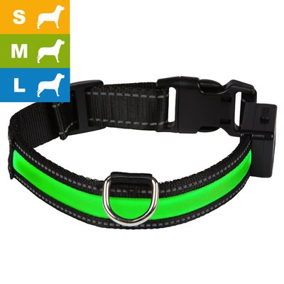 Collare luminoso a LED Eyenimal - verde Taglia S: Circonferenza 40 - 45 cm