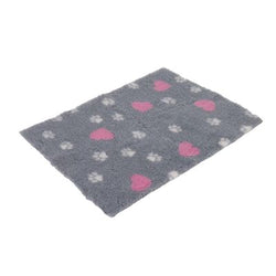 Coperta Vetbed® Isobed SL grigia con cuori e zampine per cani e gatti S: L 75 x P 50 cm