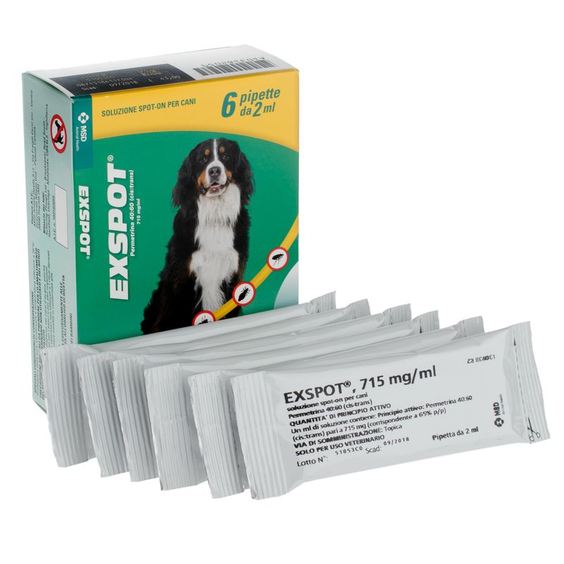 Exspot Spot-on per cani > 15 kg  6 pipette da 2 ml (cani > 15 kg)