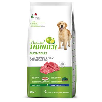 Natural Trainer Maxi Adult con Manzo & Riso  12 kg
