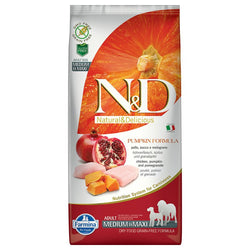 Farmina N&D Grain Free Pumpkin Adult Medium/Maxi Pollo, Zucca e Melograno 12 kg