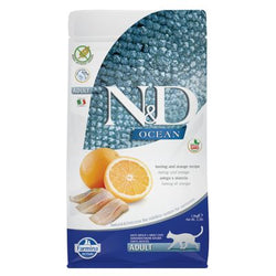 Farmina N&D Ocean Grain Free Adult Cat Aringa e Arancia Crocchette gatto 1.5 kg